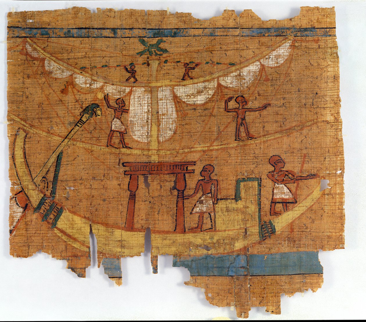 Embarque em um rio (papiro) de Late Period Egyptian