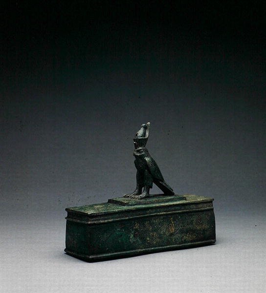 Falcão relicário (bronze) (bronze) de Late Period Egyptian