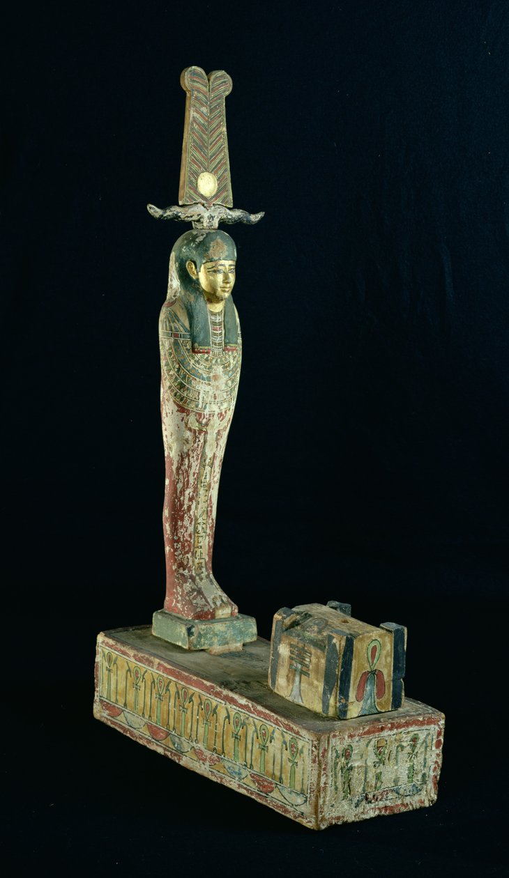 Estatueta funerária de Ptah-Sokar-Osiris (madeira pintada) de Late Period Egyptian