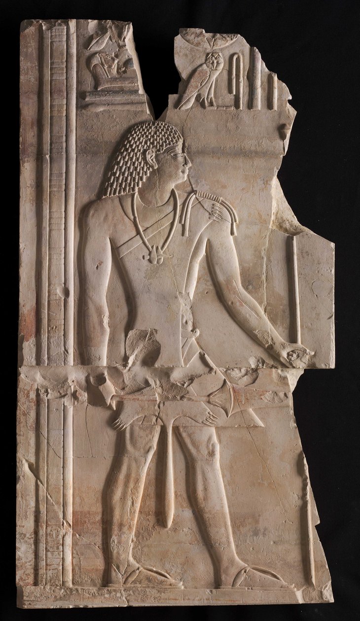 Mentuemhat como Sacerdote com Cajado e Cetro, c.667-647 aC de Late Period Egyptian