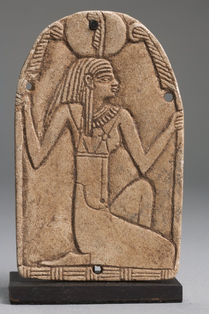 Placa de Maat (faiança) (ver também 325655, 325656 e 325658) de Late Period Egyptian