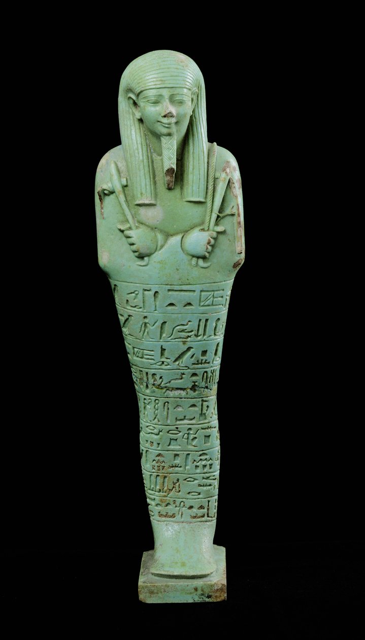 Figura de Shabti (faiança) de Late Period Egyptian