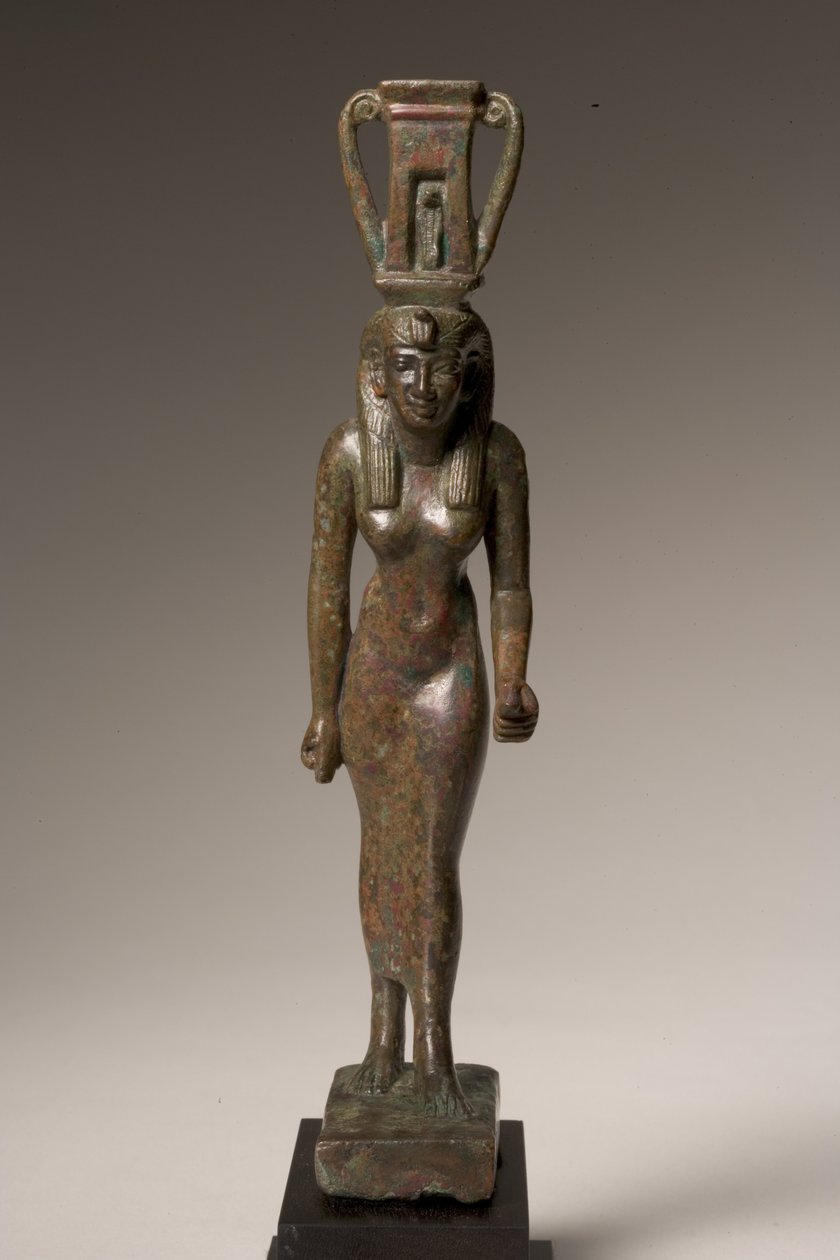 Estatueta da deusa Nebet-hetepet (bronze) de Late Period Egyptian