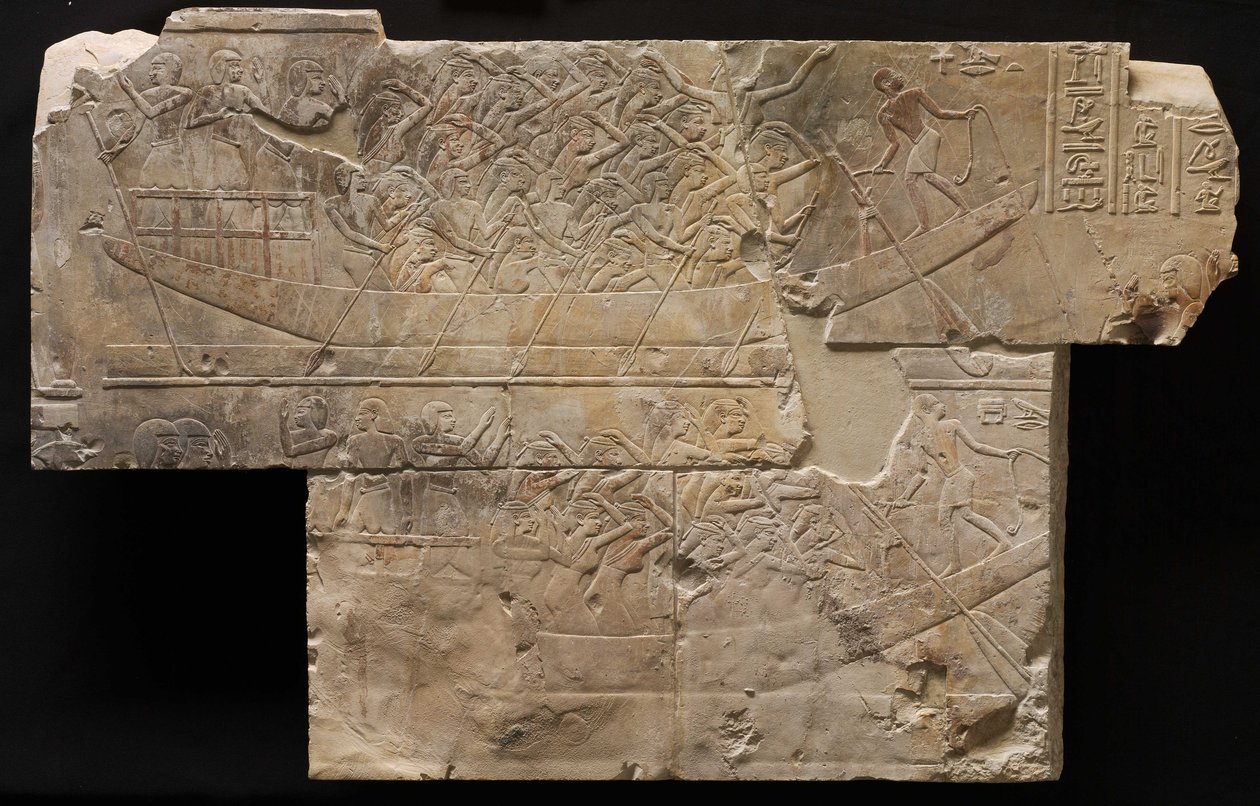 Dois barcos com mulheres enlutadas, c.667-647 aC de Late Period Egyptian
