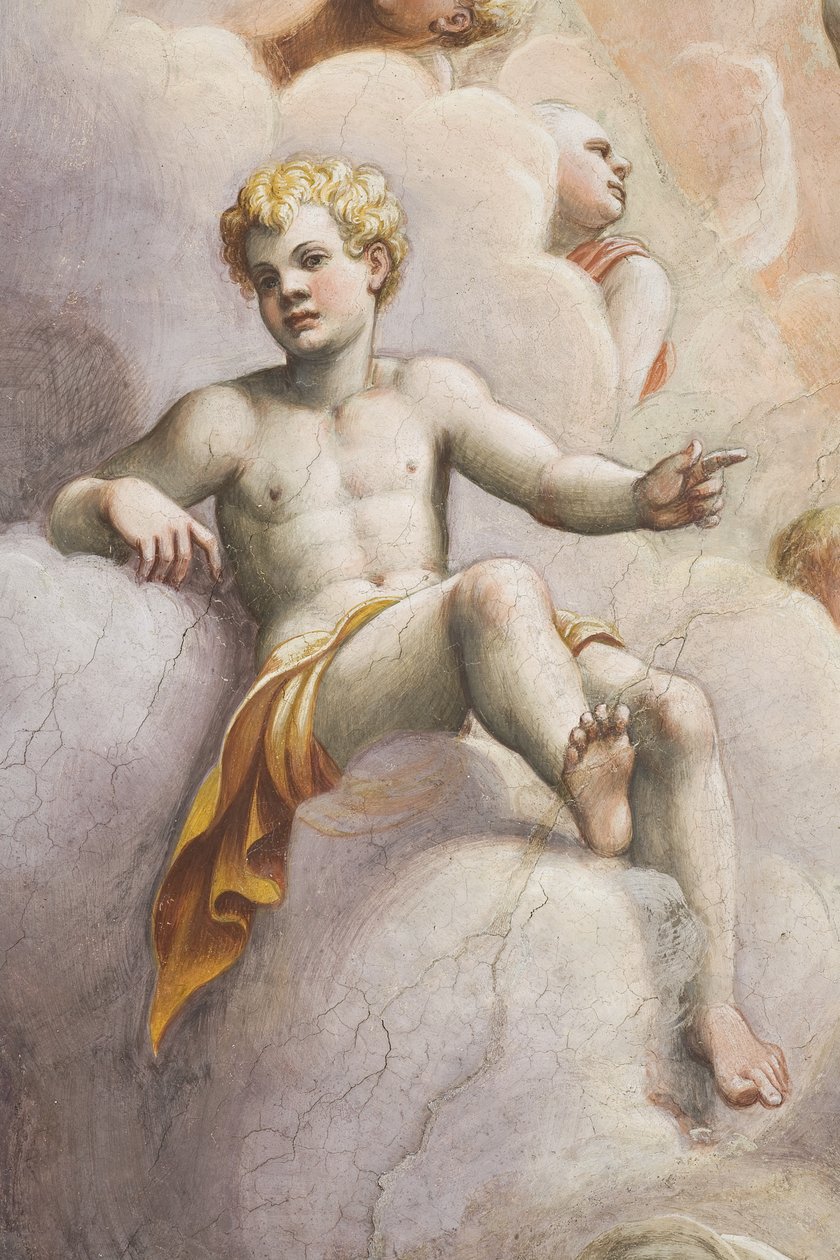 Adão entre os anjos, 1556 (detalhe de 3498897) de Lattanzio Gambara