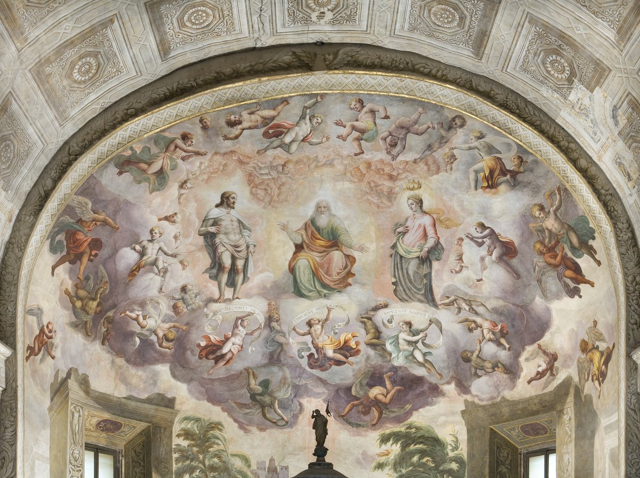 A visão celestial de Santo Estêvão, 1556 de Lattanzio Gambara