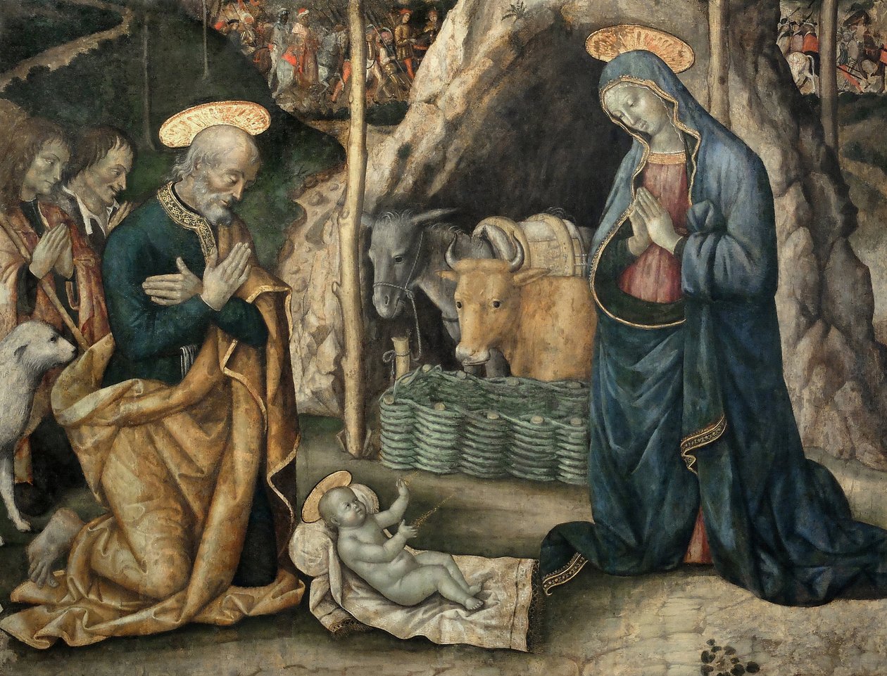 Natividade, detalhe de Lattanzio Da Foligno