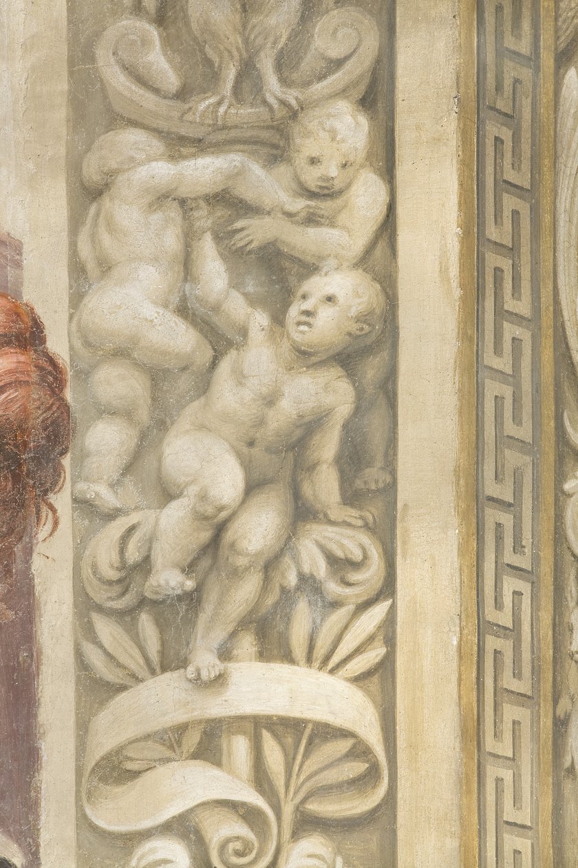 Putti, decorações à volta das janelas (fresco) de Lattanzio Gambara