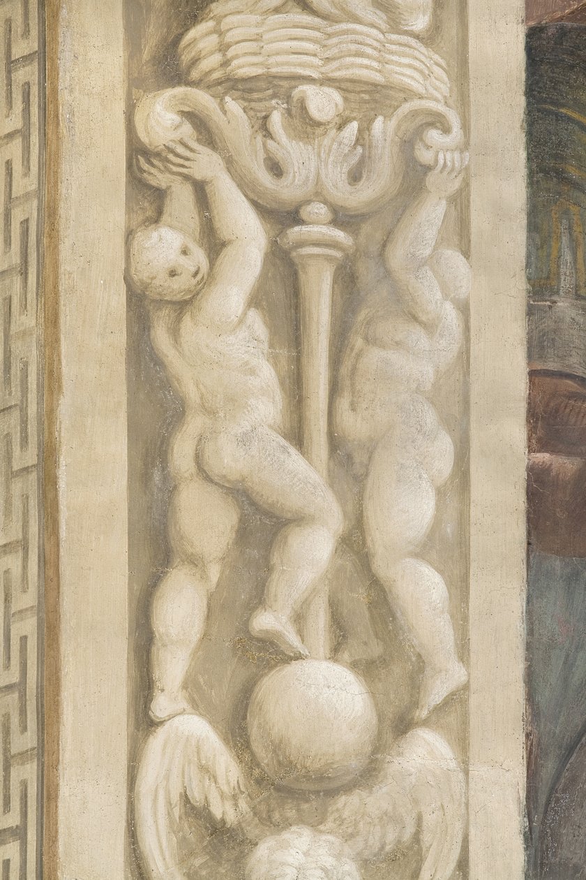 Putti, decorações à volta das janelas (fresco) de Lattanzio Gambara