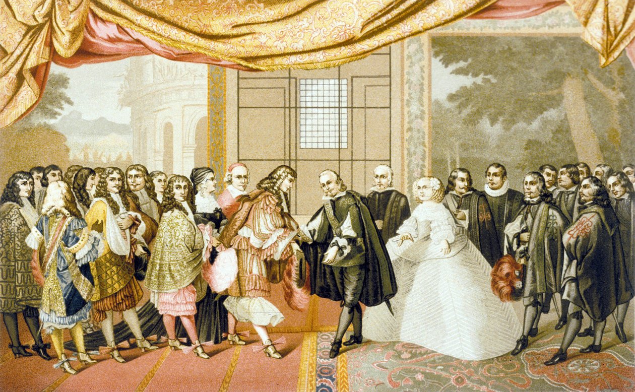 Encontro entre Luís XIV e Philippe IV em Isle des Faisans, 7 de novembro de 1659 de Laumosnier