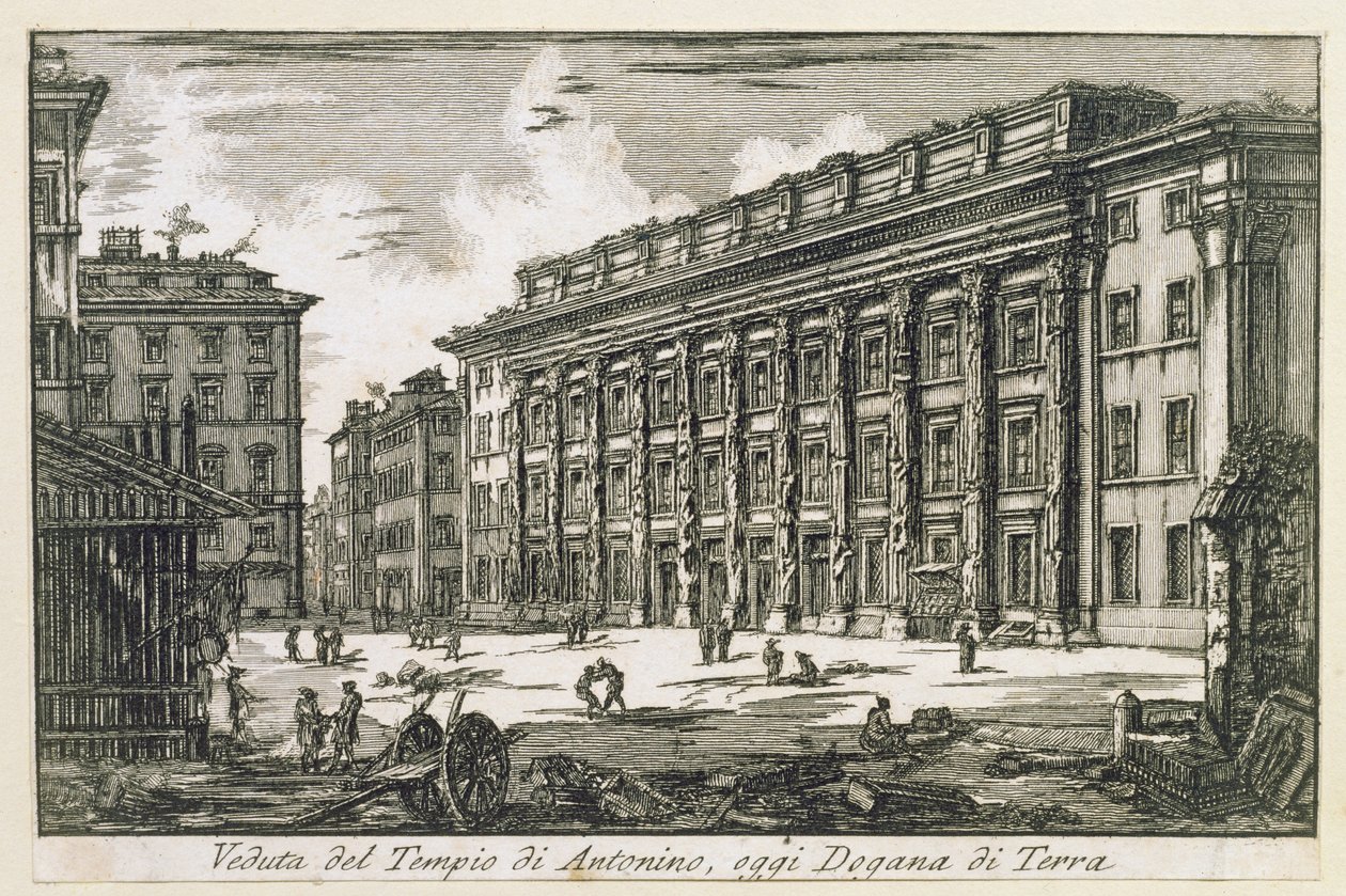 Templo de Antonino em Roma, c.1780 de Laura Piranesi