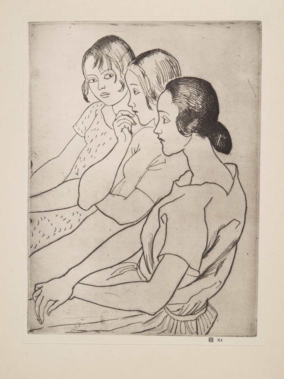 Country Girls, pub. 1927. de Laura Knight