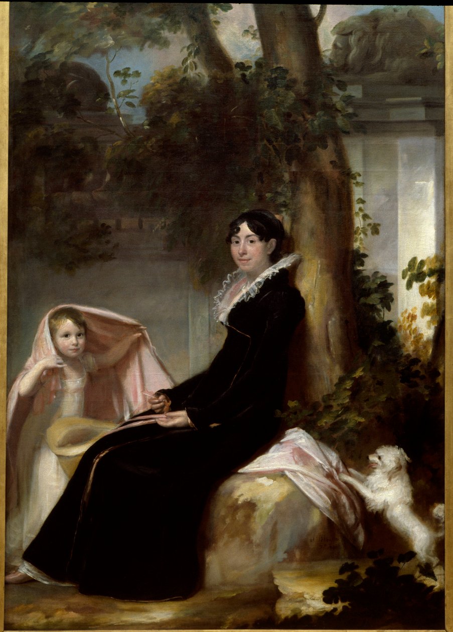 Retrato de Madame Junot, Duquesa de Abrantes, com a sua filha Valentine Portrait of Laure Permon (1784-1838), esposa do General Junot e romancista francesa. Pintura de Domenico Pellegrini (1759-1840) Dim. 1,45 x 2,35m Bordeaux. Museu de Belas Artes de Laure Junot Abrantes