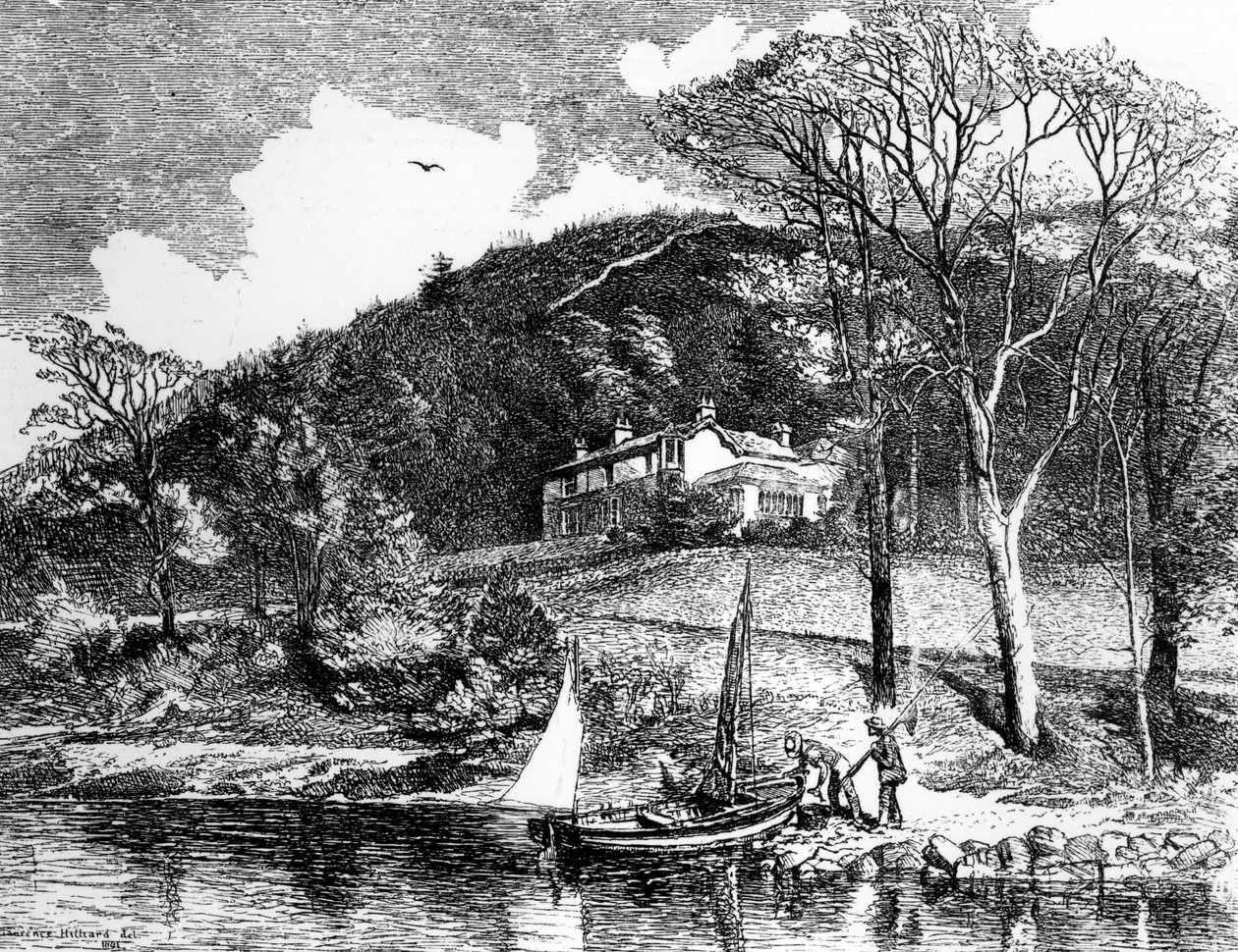 Casa do Sr. Ruskin, Brantwood, 1881 de Laurence J. Hilliard