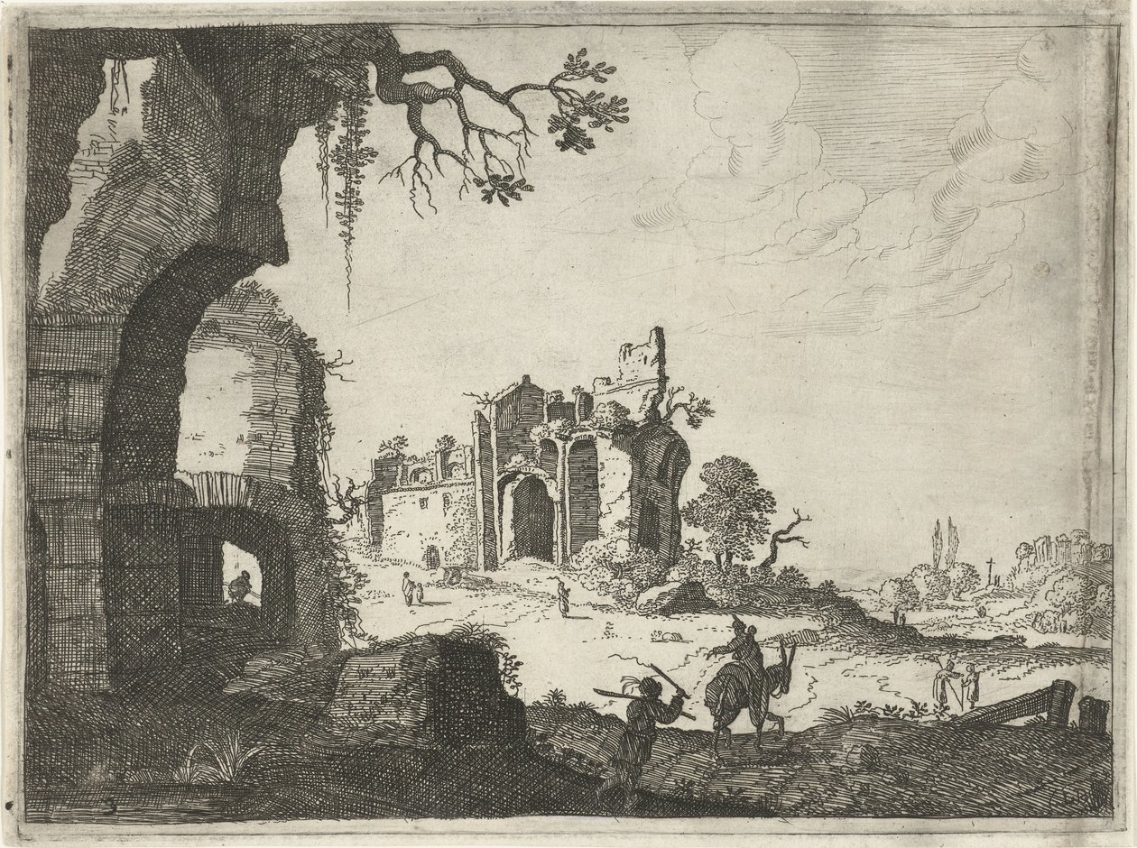 Duas ruínas numa paisagem
Paisagens com edifícios romanos antigos (título da série) de Laurens Barata
