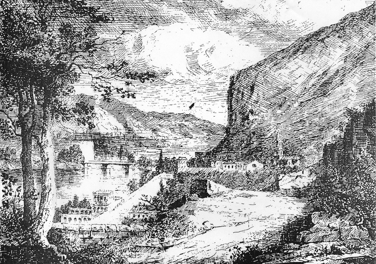 Detalhe de uma gravura de Laurent Guétal de Laurent Guétal