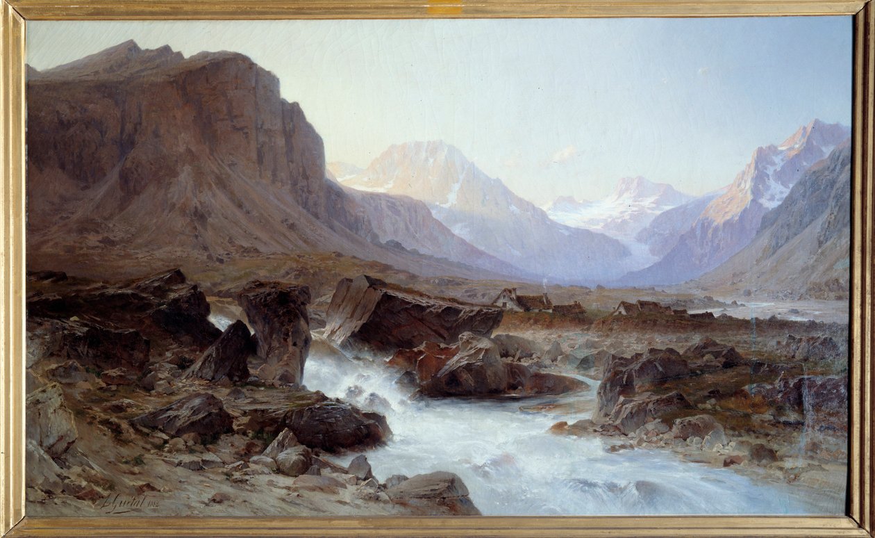 La Berarde en Oisans. Pintura por Laurent Guetal (1841-1892) de Laurent Guétal