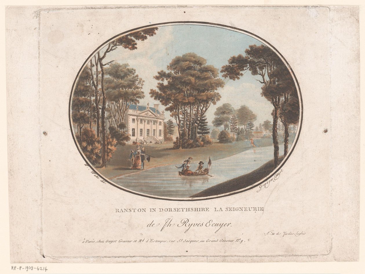 Vista de Ranston em Dorsetshire
Ranston em Dorsethshire La Seigneurie de Jh Ryves Ecuyer. (título sobre o objecto)
Jardins Anglais (título da série sobre o objecto)
Jardins ingleses (título da série) de Laurent Guyot