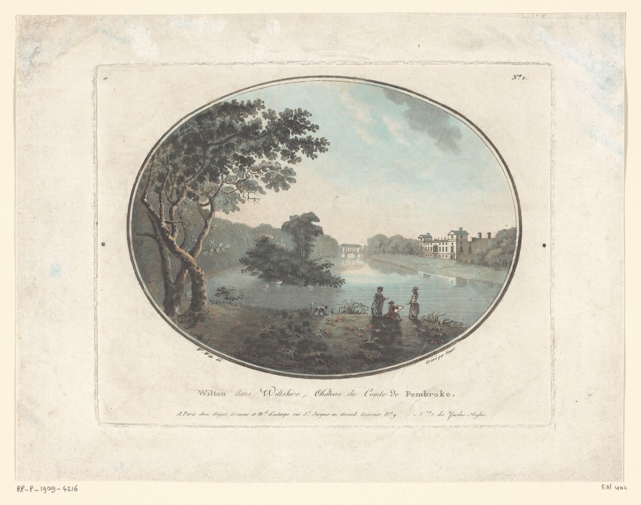 Vista da Wilton House
Wilton dans Willshire, Chateau du Comte de Pembroke (título sobre o objecto)
Jardins Anglais (título da série sobre o objecto)
Jardins ingleses (título da série) de Laurent Guyot