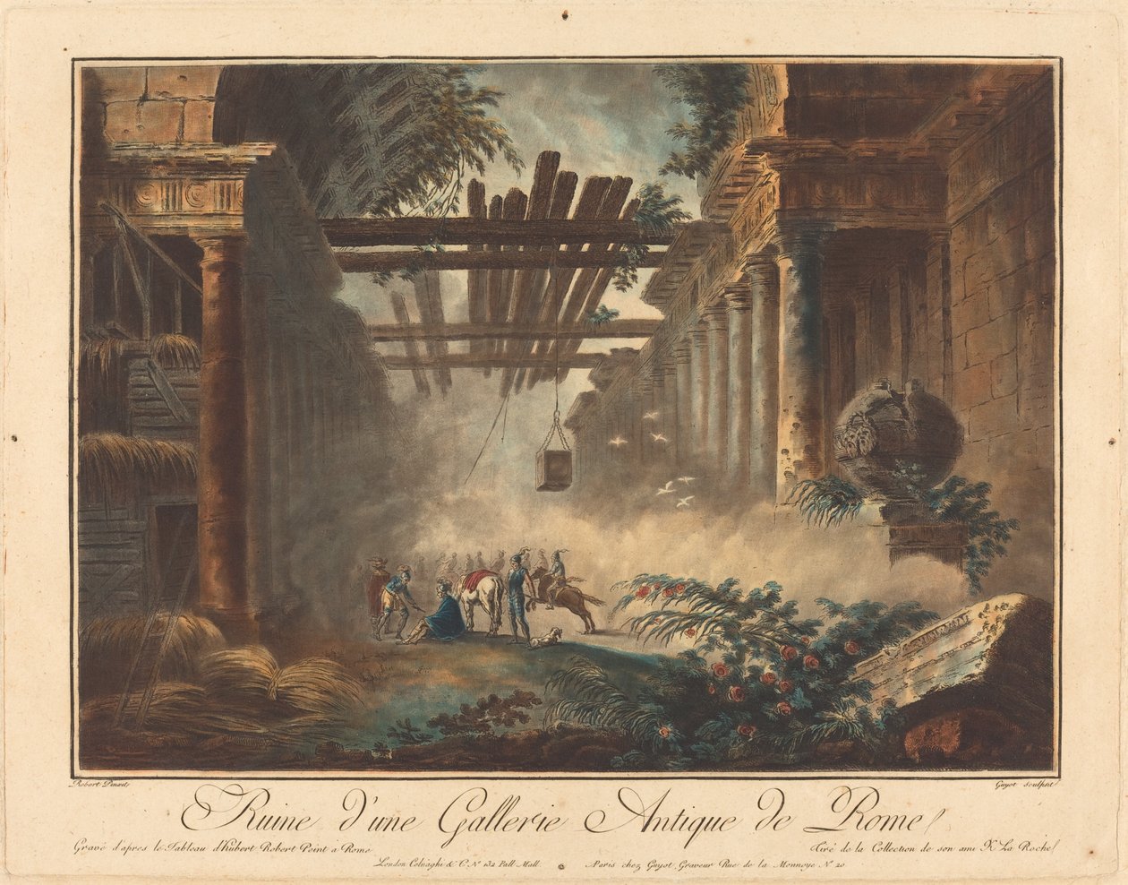 Ruína de uma antiga galeria em Roma de Laurent Guyot after Hubert Robert
