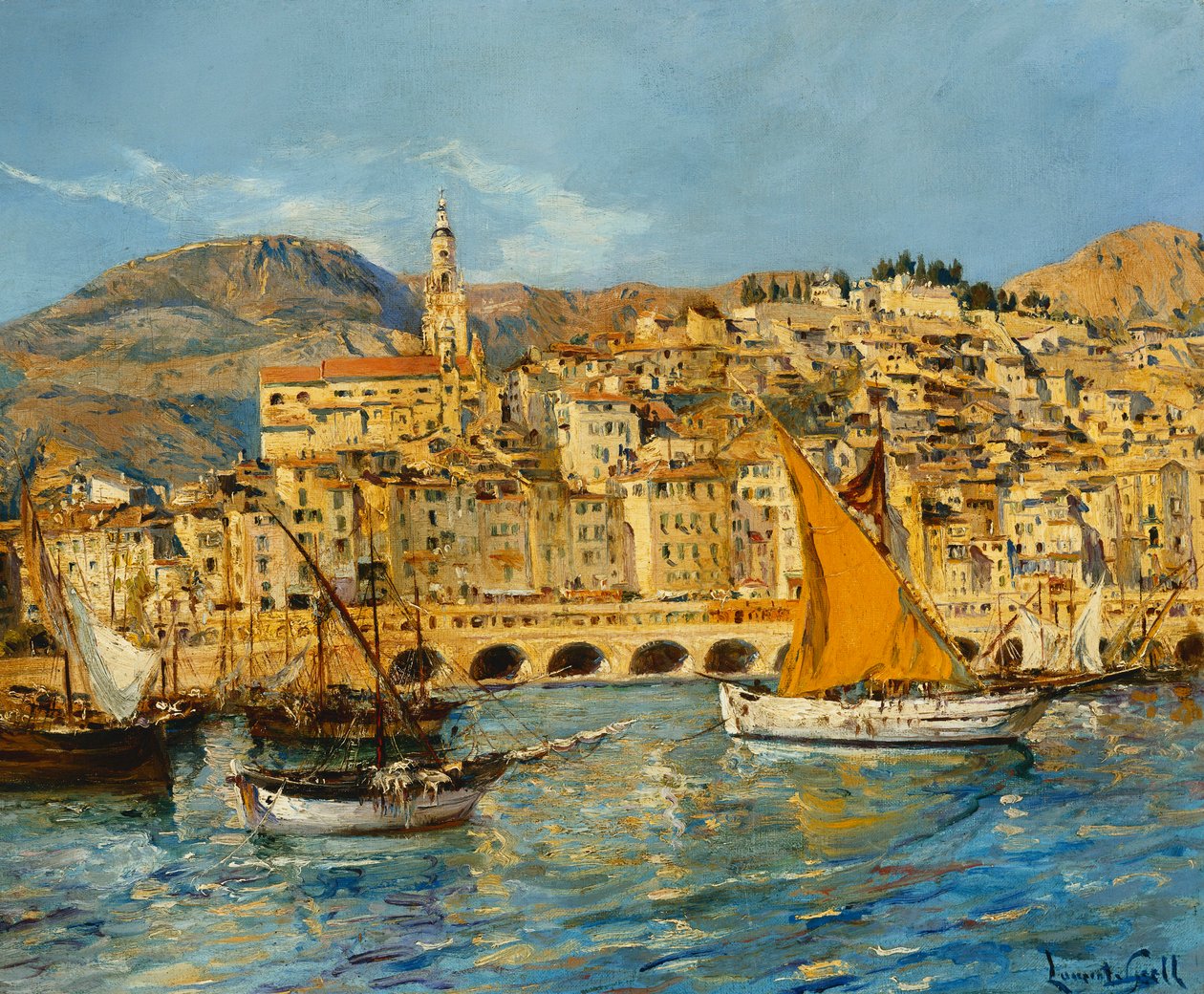Menton Harbor de Laurent Lucien Gsell