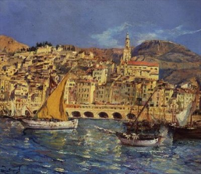 A Cidade de Menton, Sul da França de Laurent Lucien Gsell