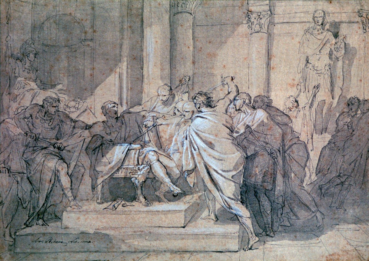 Assassinato de Júlio César, c1749-1821 de Laurent Pecheux