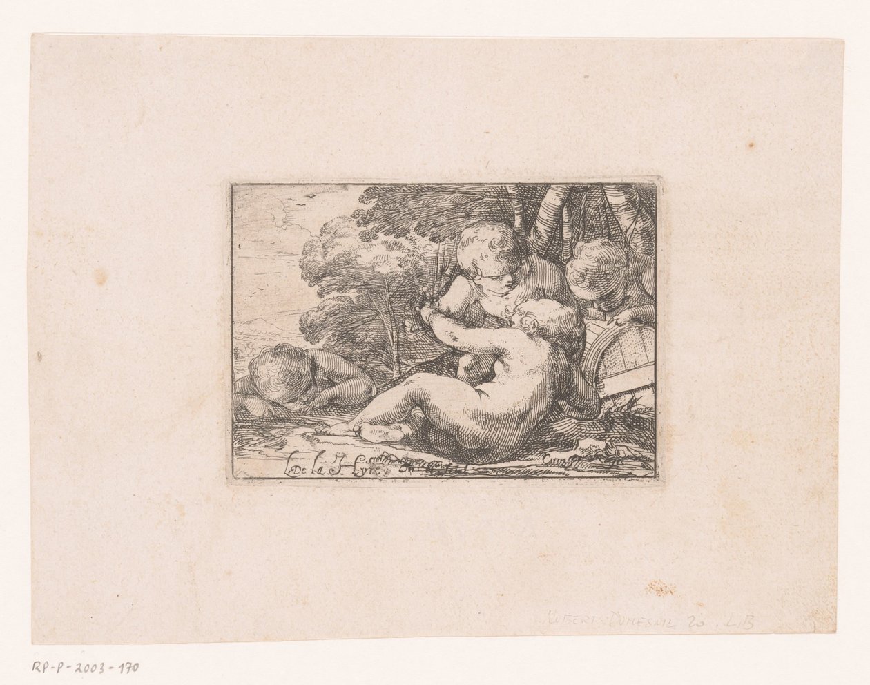 Bacanal com putti bêbado de Laurent de La Hire