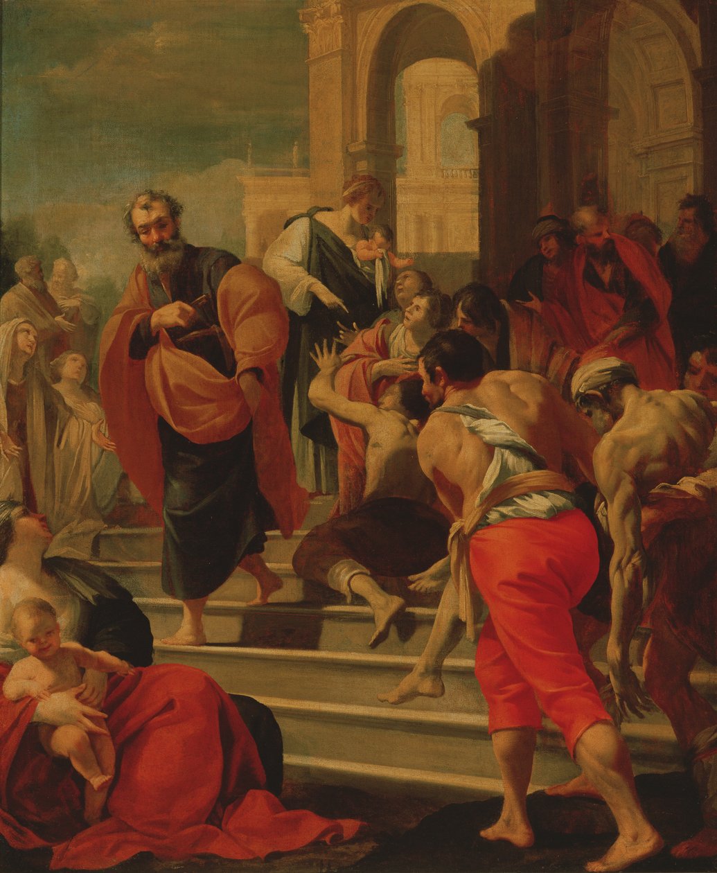 São Pedro curando os enfermos com sua sombra de Laurent de la Hyre