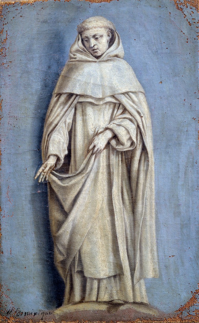 Saint Dominique Pintura sobre tela por Laurent de La Hyre (1606-1656) Sol do século XVII. 0,36 x 0,22 m Paris. Museu do Louvre de Laurent de la Hyre