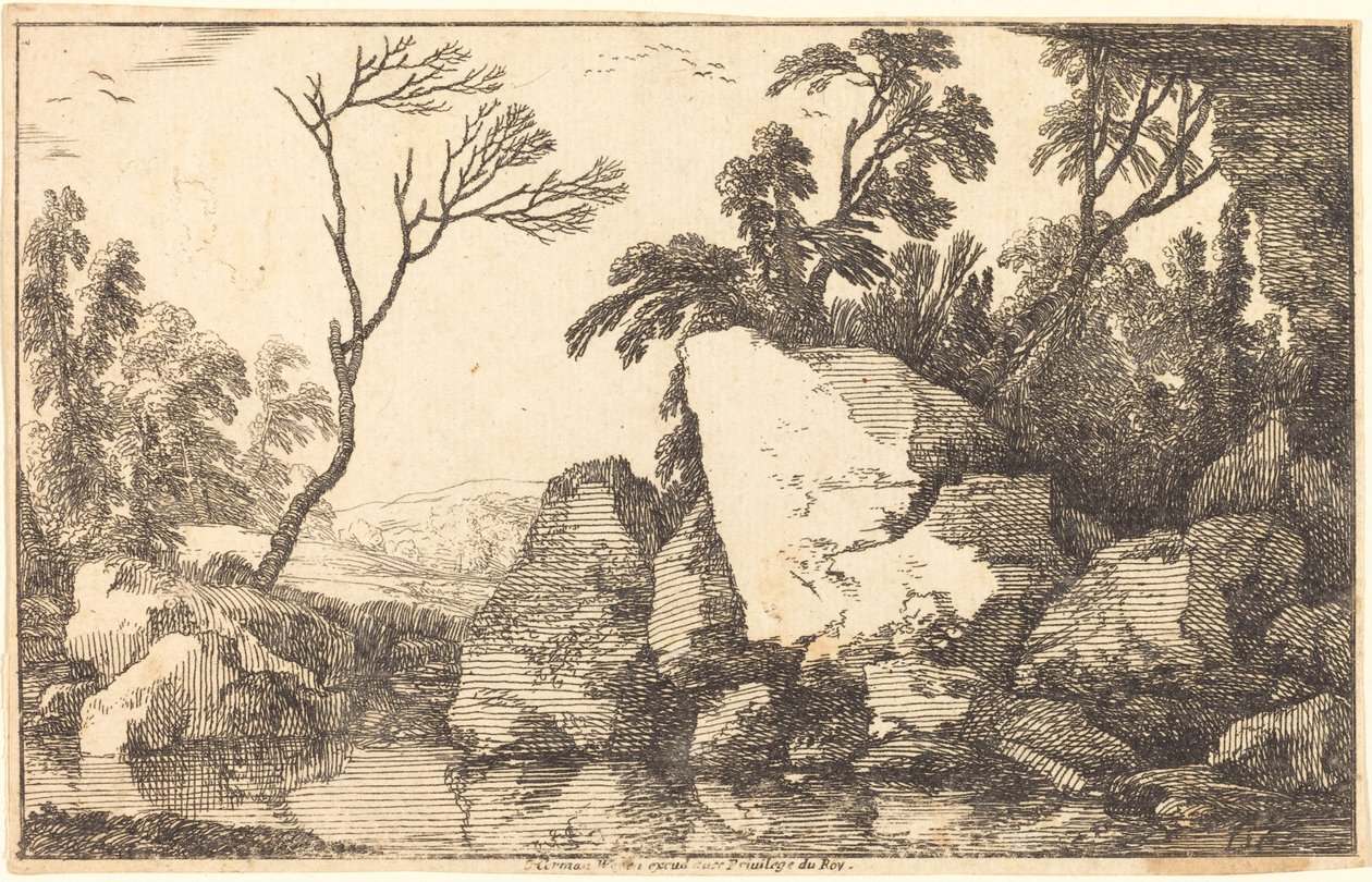 Uma lagoa rochosa de Laurent de la Hyre