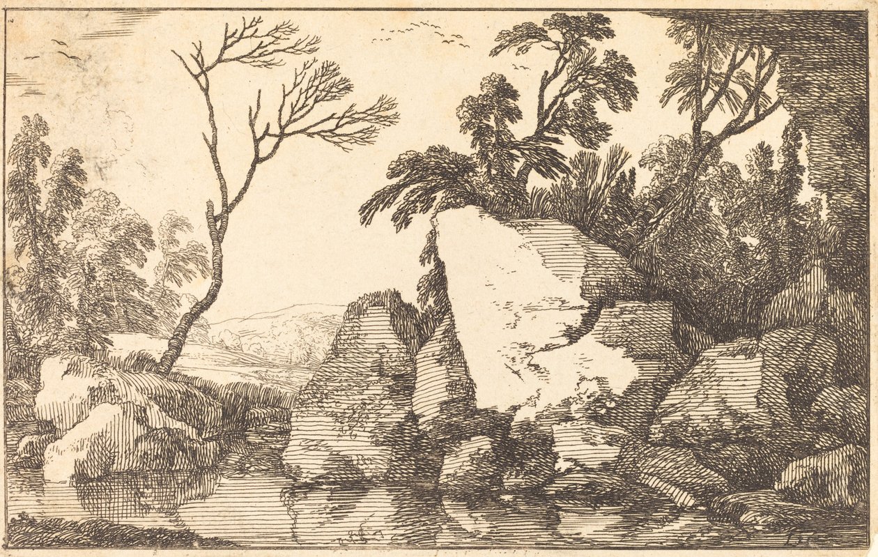Uma lagoa rochosa de Laurent de la Hyre