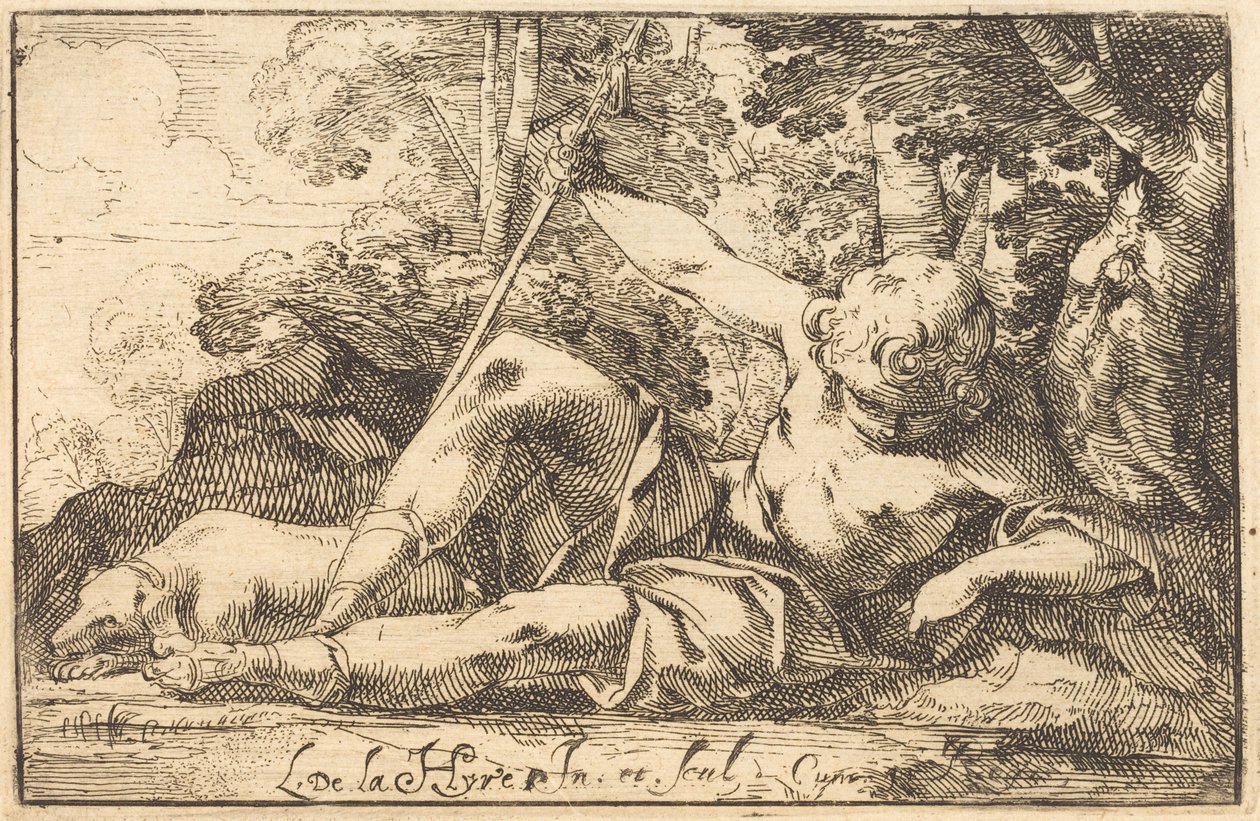 Narciso na primavera de Laurent de la Hyre