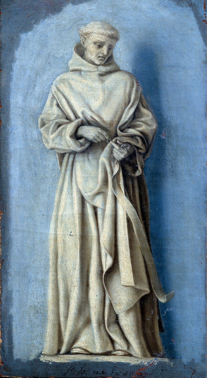 Saint Etienne de Grammont segurando um anel na mão direita Camaieu pintura sobre tela de Laurent de La Hyre (1606-1656) Sol do século XVII. 0,35 x 0,19 m Paris. Museu do Louvre de Laurent de la Hyre