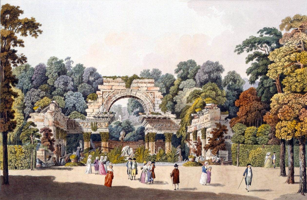 Ruína no Jardim do Palácio de Schoenbrunn, Viena, de 1790 de Laurenz Janscha