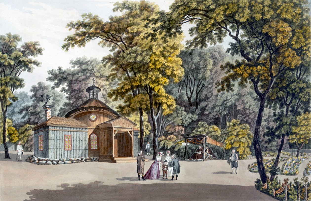 O Hermitage no Jardim do Palácio Imperial de Laxenbourg, Áustria, c.1790 de Laurenz Janscha