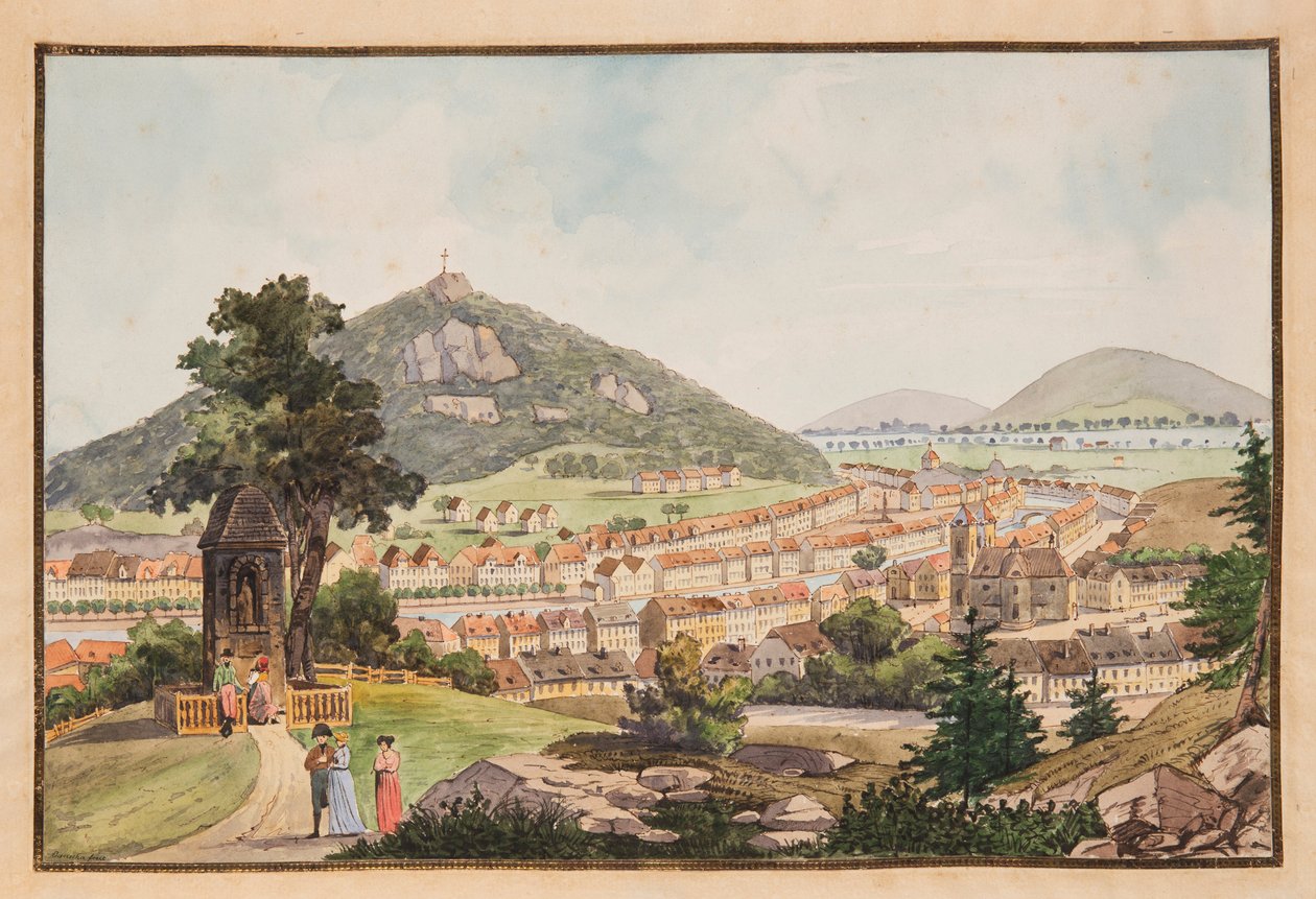Vista de Karlsbad Karlovy Vary, c. 1800. de Laurenz Janscha