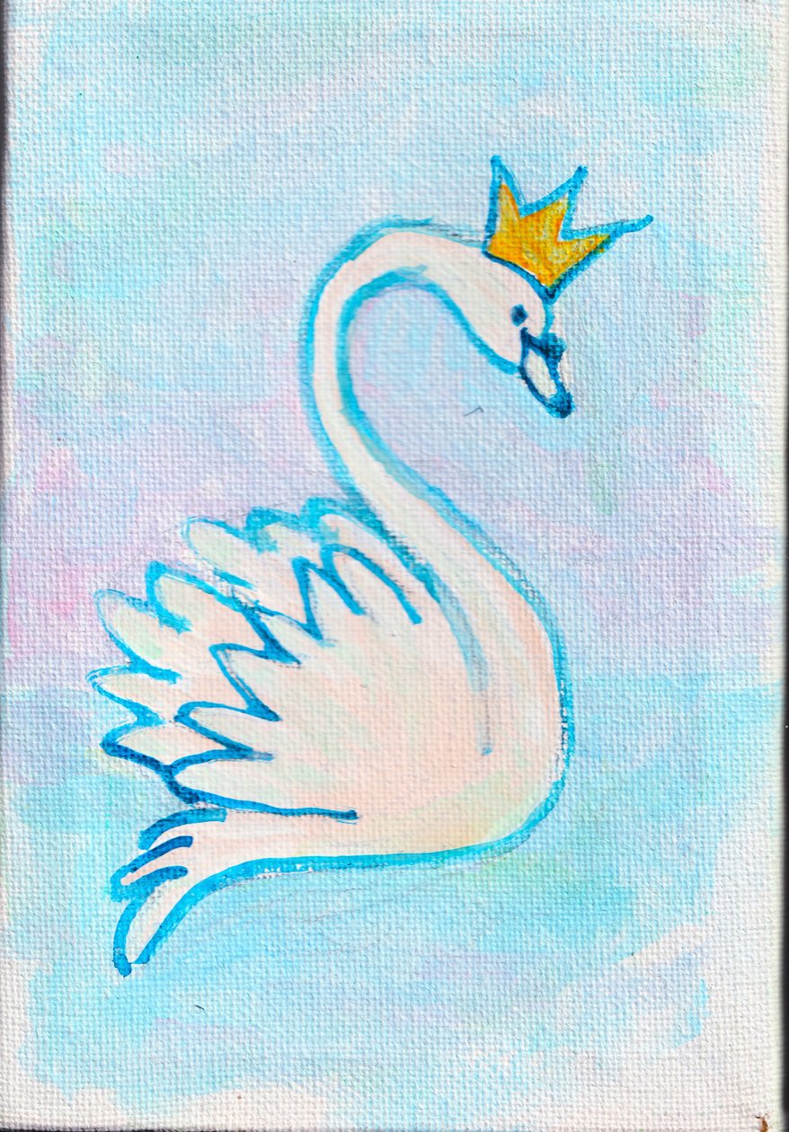 Swan King, 2025 (acrílico sobre tela) de Laurie Michaels