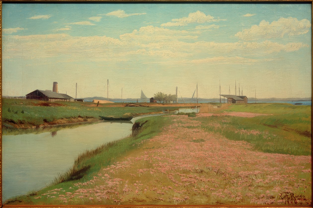 Canal e porto em Fredriksvaerk de Laurits Andersen Ring