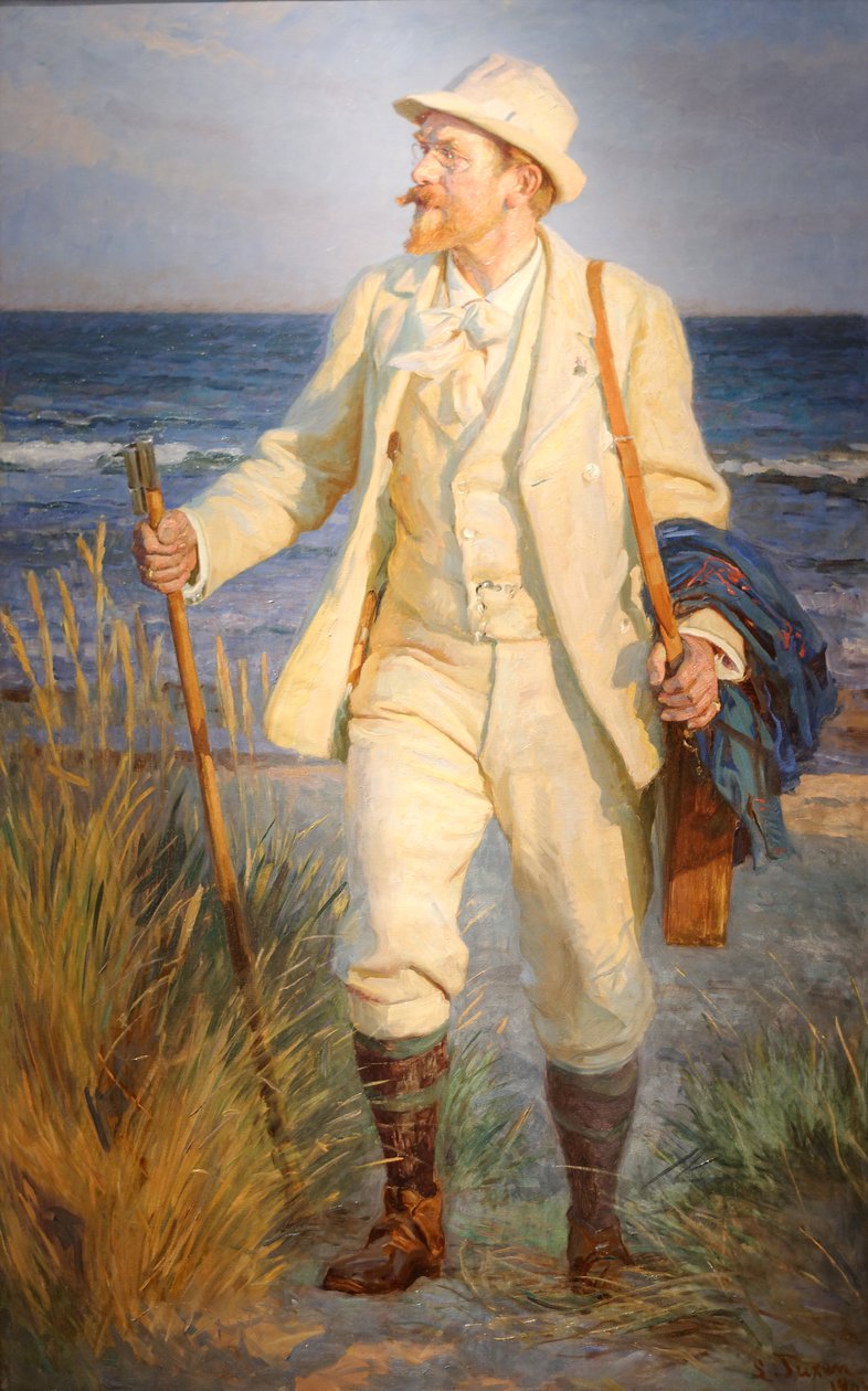 Retrato do pintor dinamarquês Peder Severin Krøyer de Laurits Regner Tuxen