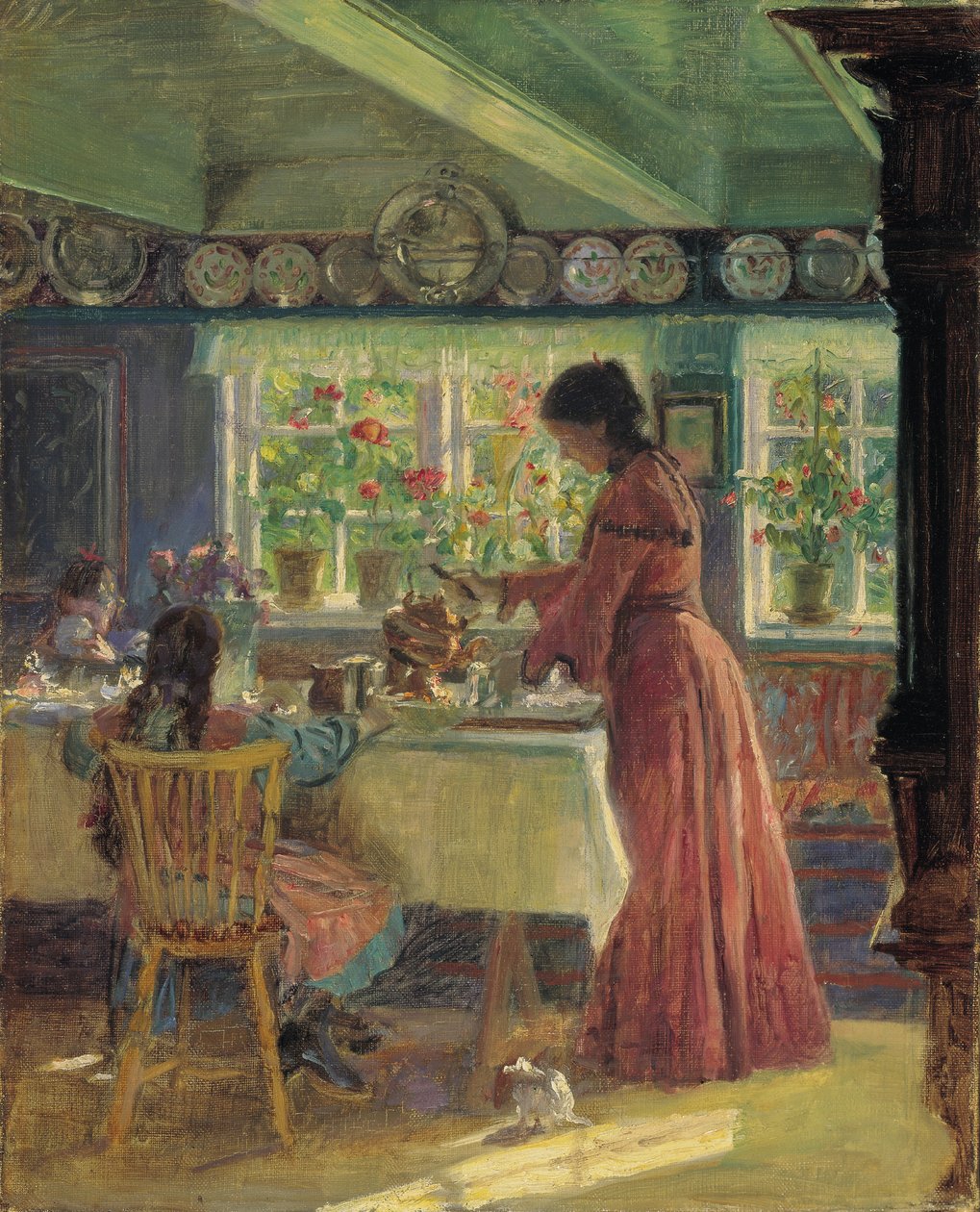 Servindo o café da manhã de Laurits Regner Tuxen