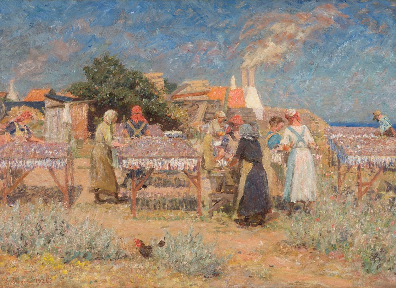 Herrings secagem ao sol de Laurits Regner Tuxen