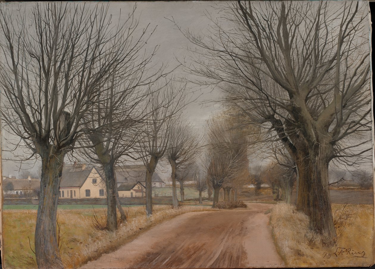 Uma estrada perto de Vinderød, Zelândia, 1898. de Laurits Andersen Ring