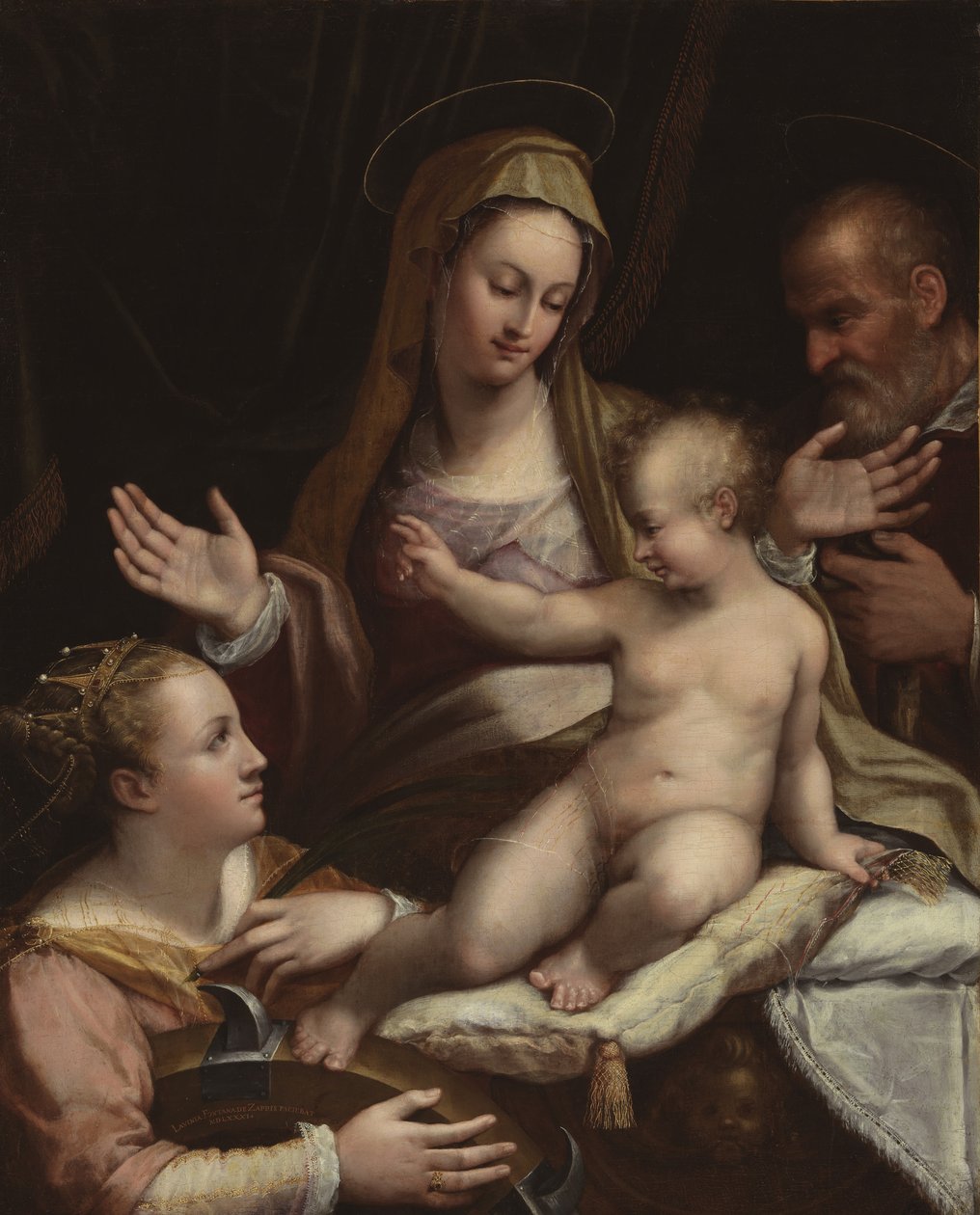 A Sagrada Família com Santa Catarina de Alexandria, 1581 de Lavinia Fontana