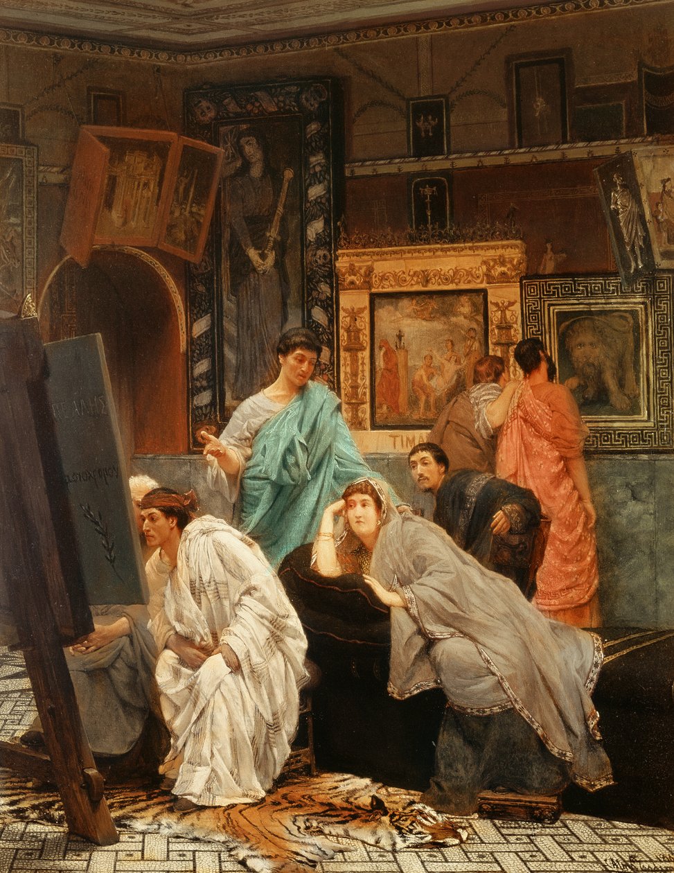 Um colecionador de fotos na época de Augusto, 1867 de Lawrence Alma Tadema