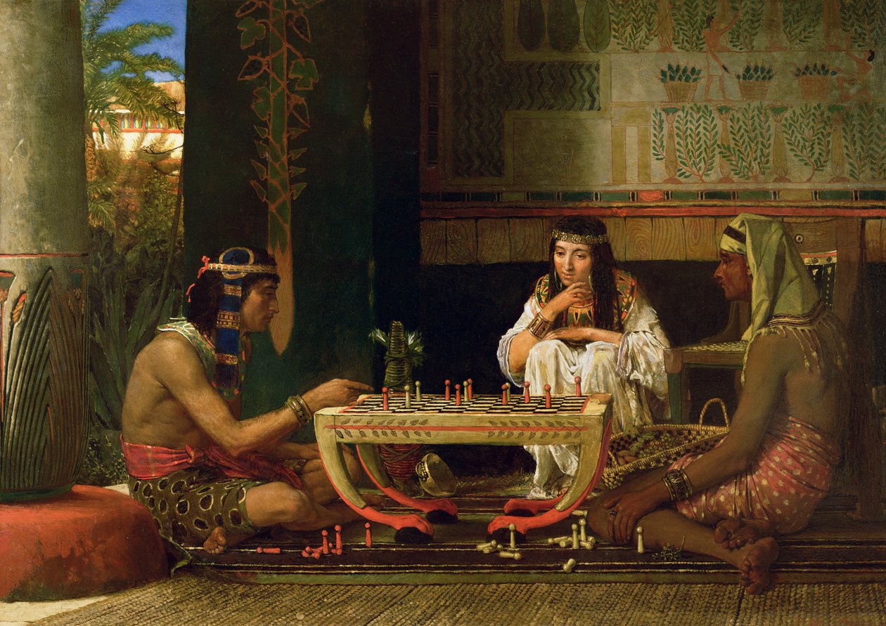 Jogadores de xadrez egípcio, 1865 de Lawrence Alma Tadema