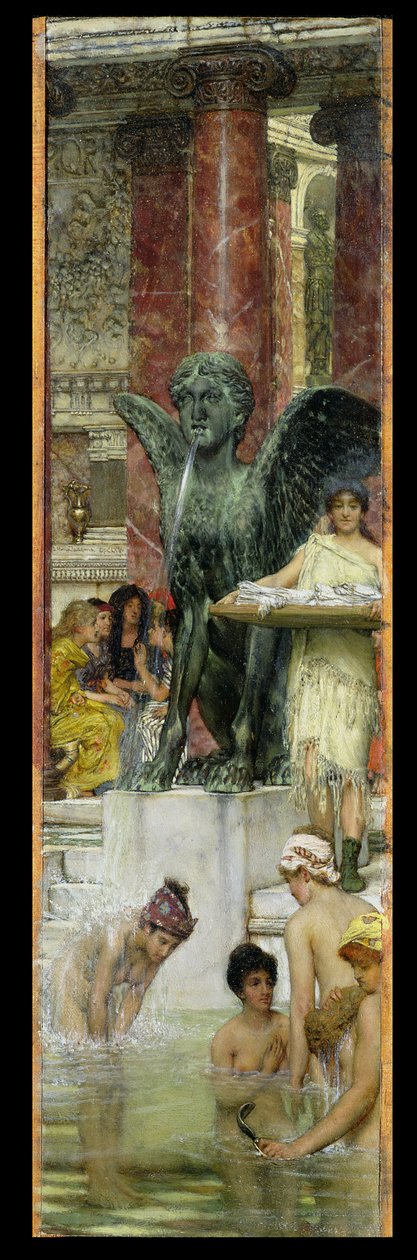 Nos banhos romanos, ou mulheres romanas no banho, 1876 de Lawrence Alma Tadema