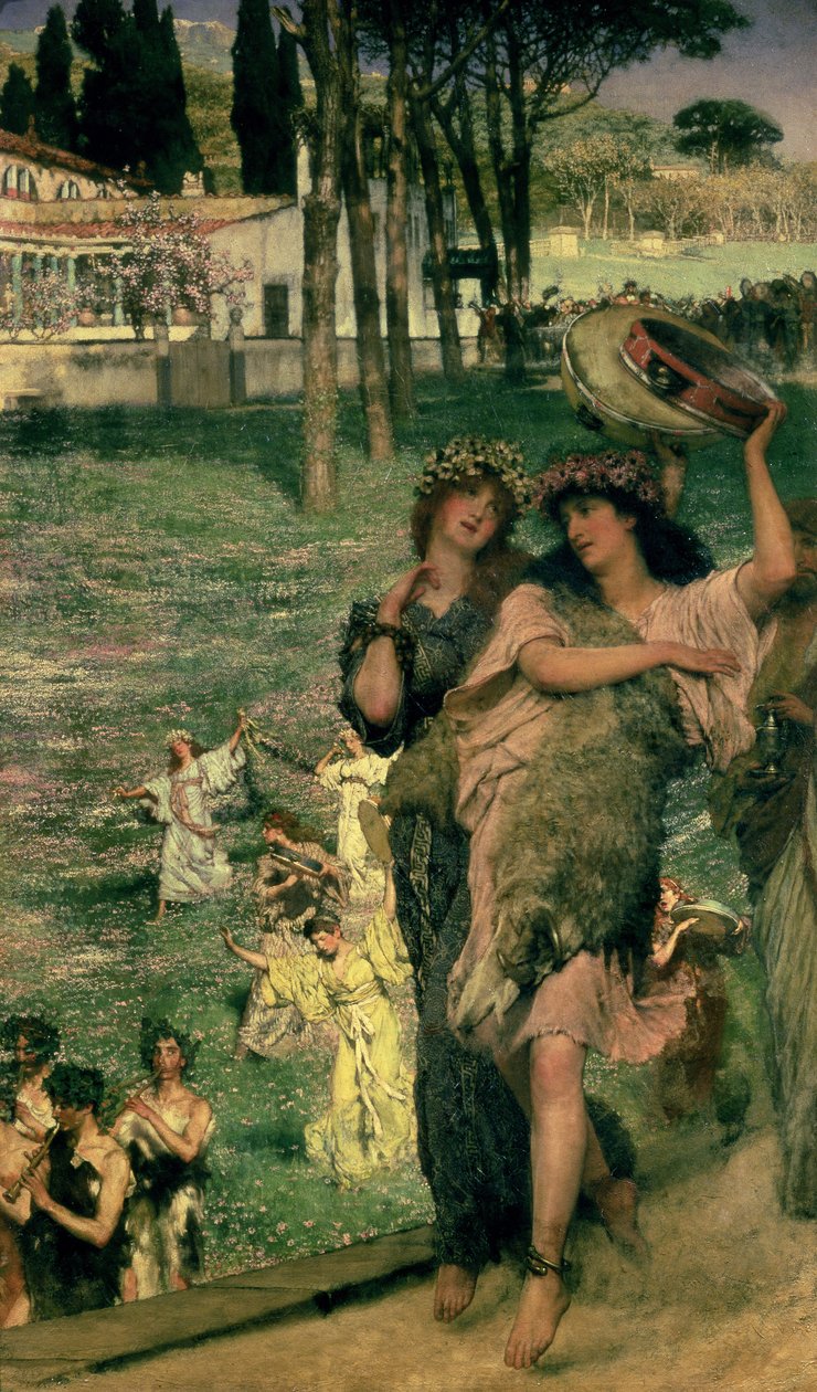 Na estrada para o templo de Ceres: Um Festival da Primavera, 1879 de Lawrence Alma Tadema