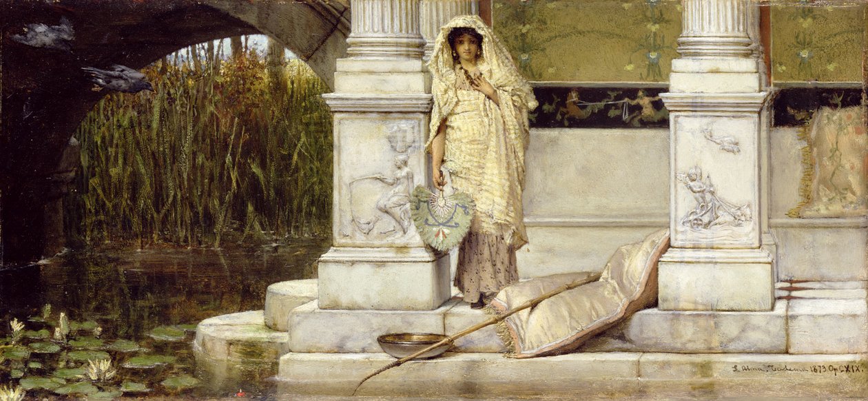 Garota Pescadora Romana, 1873 de Lawrence Alma Tadema