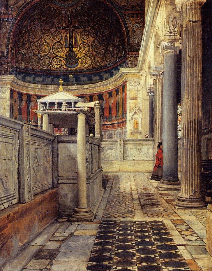 Interior da Igreja de San Clemente, Roman de Lawrence Alma Tadema